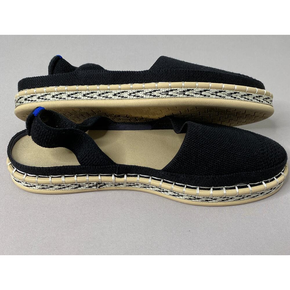 Rothy's The D'Orsay Black Espadrilles w/Removable Ties Women's 7.5 - Picture 2 of 8